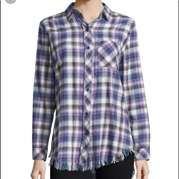 beachlunchlounge Tops - BeachLunchLounge Plaid Button Front Size M—B5